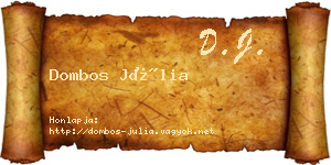 Dombos Júlia névjegykártya